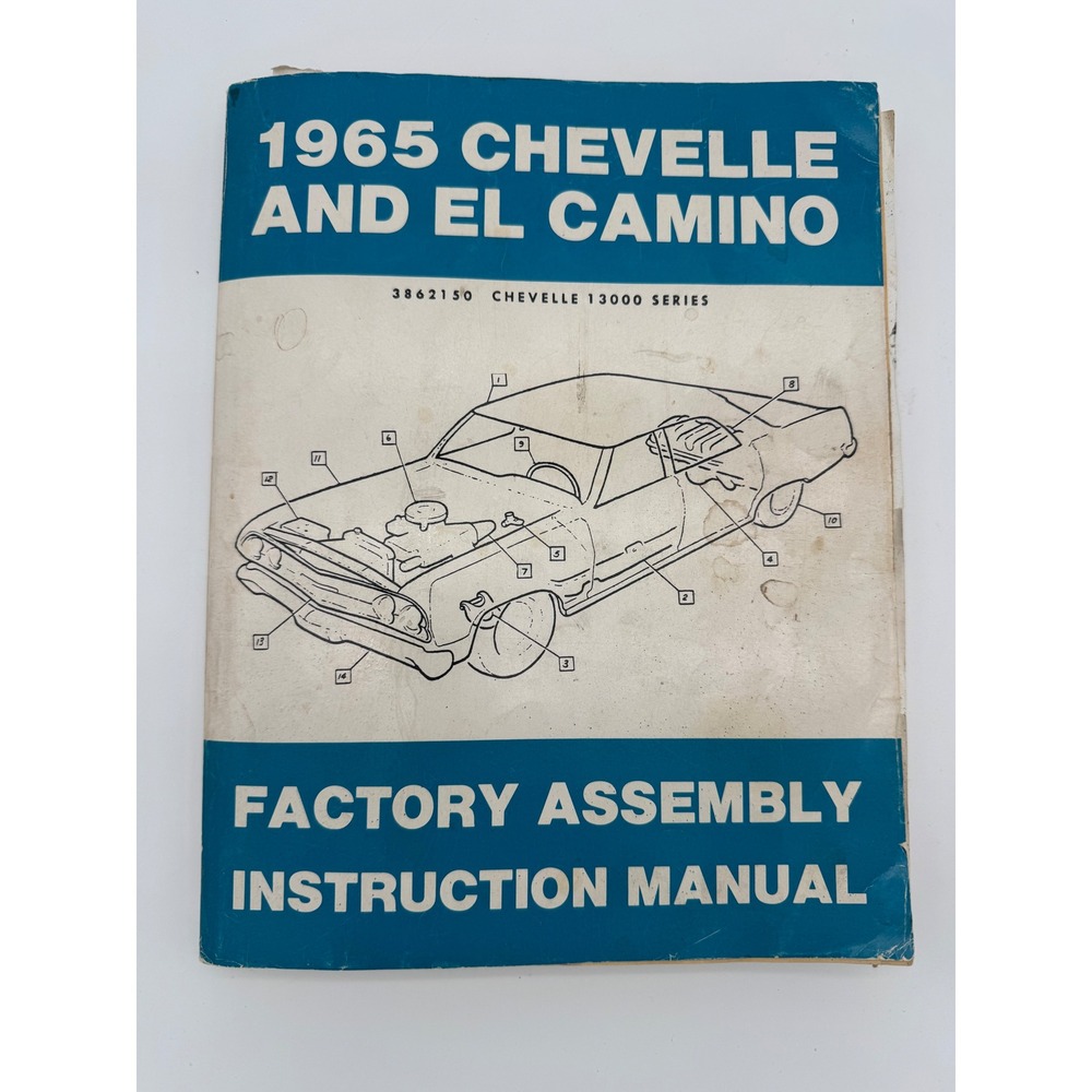 1965 Chevrolet Chevelle El Camino Factory Assembly Instruction Manual 3862150